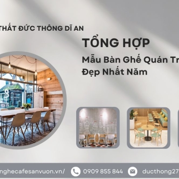 Hình ảnh Mẫu Bàn Ghế Quán Trà Sữa Đẹp tại Nội Thất Đức Thông