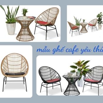 Hình ảnh So Sánh Bàn Ghế Cafe Đan Giả Mây Ngoài Trời 