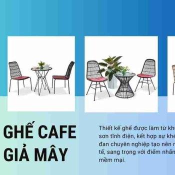 Hình ảnh Mua Bàn Ghế Cafe Nhựa Giả Mây Sân Vườn