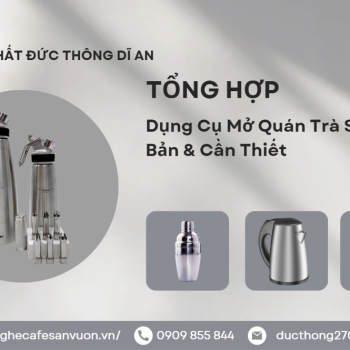 Hình ảnh Tổng Hợp 12 Dụng Cụ Mở Quán Trà Sữa Cơ Bản