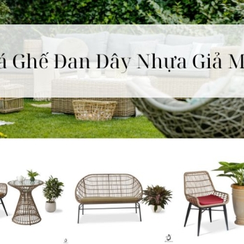Hình ảnh Giá Ghế Cafe Đan Dây Nhựa Giả Mây