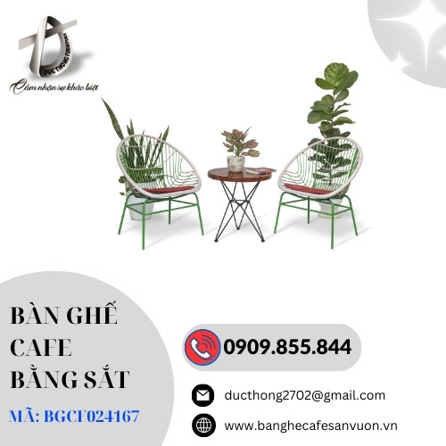 Mẫu bàn ghế cafe sắt hiện đại, tối giản