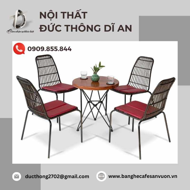 Nội thất Đức Thông Dĩ An - Địa chỉ bán bàn ghế cafe nhựa giả mây tại Dĩ An