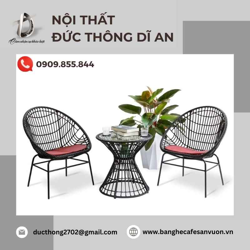 Thiết kế bàn ghế cafe sân vườn