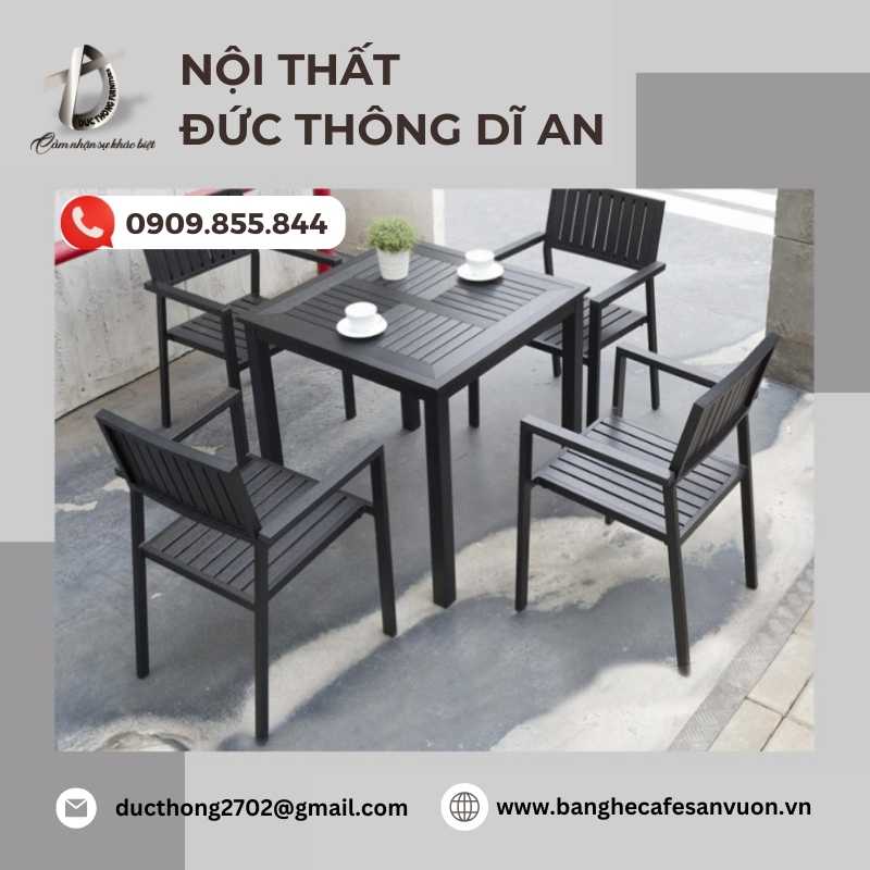 Bàn ghế cà phê sân vườn bằng nhôm