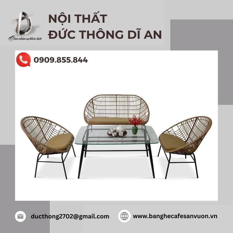 Bộ bàn ghế mây tre đan