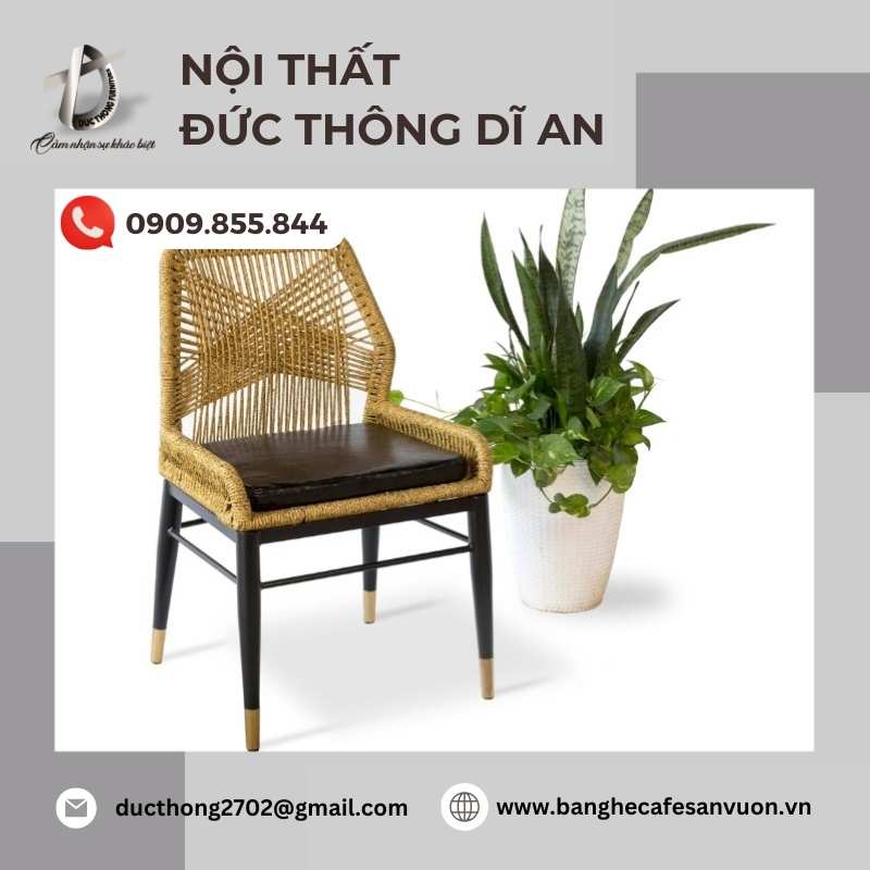 Các mẫu ghế cafe đan dây dù phổ biến tại Nội Thất Đức Thông Dĩ An