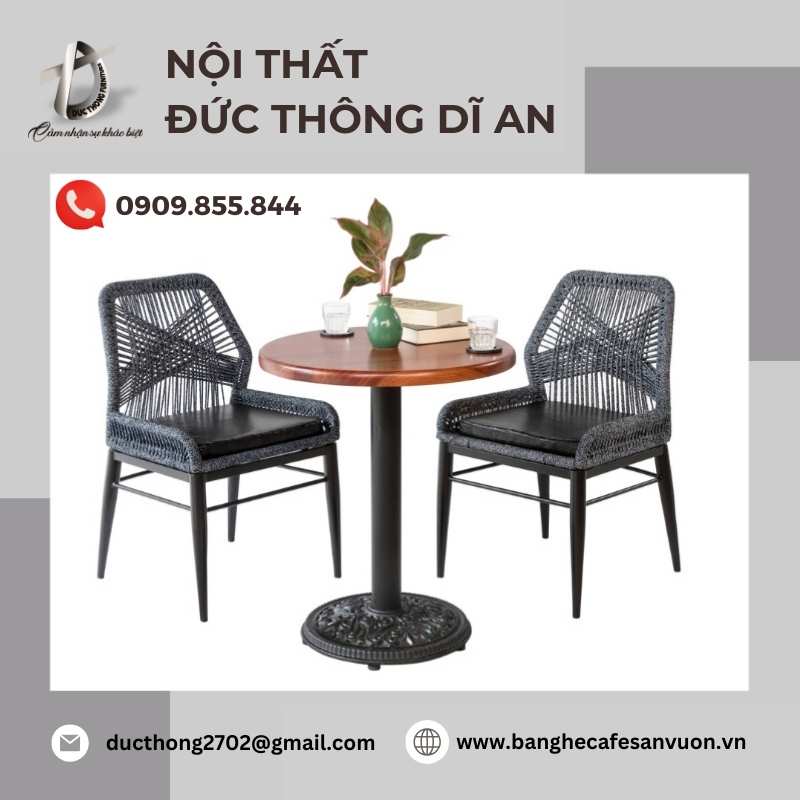 Ghế cafe đan dây dù không tay