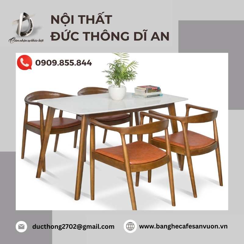 Bàn ghế cafe gỗ