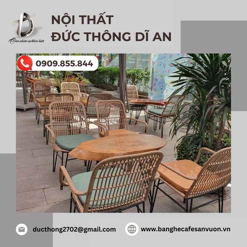 Nhu cầu sử dụng Bàn ghế cafe ngoài trời tại Dĩ An