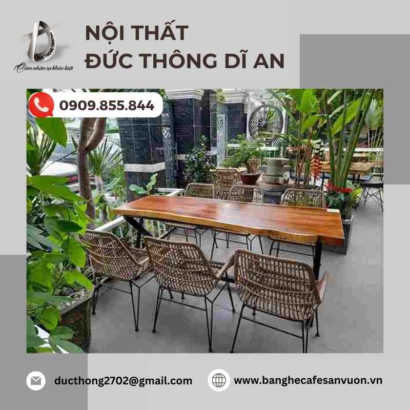 Mua Bàn ghế cafe ngoài trời chất lượng tại Dĩ An - Nội Thất Đức Thông Dĩ An