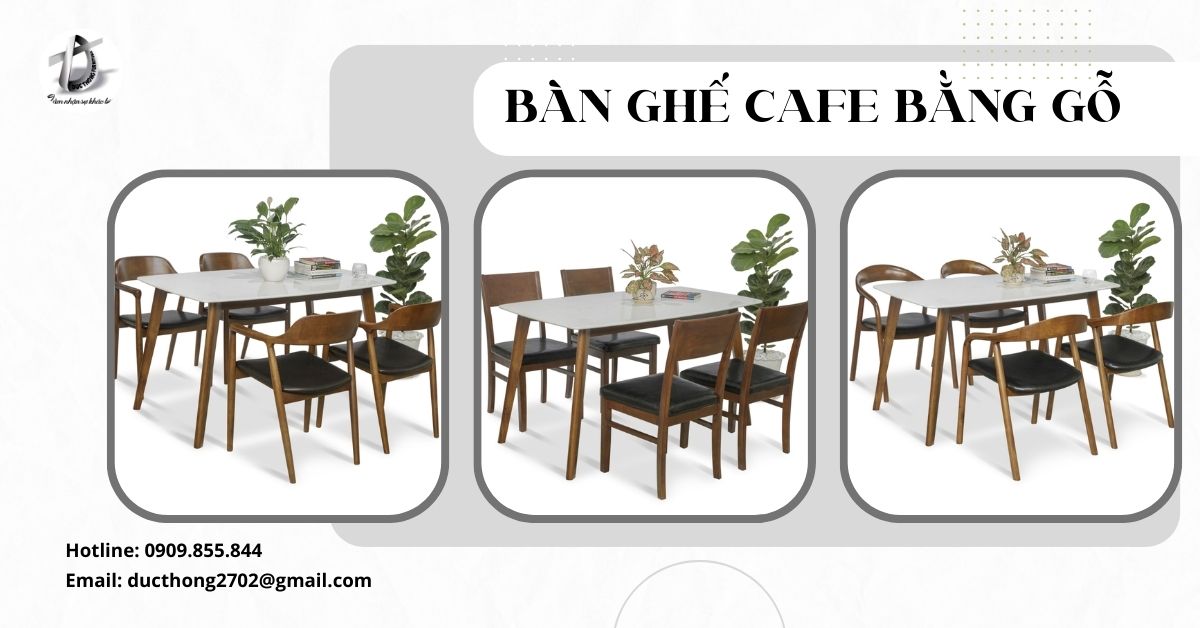 bàn ghế cafe bằng gỗ