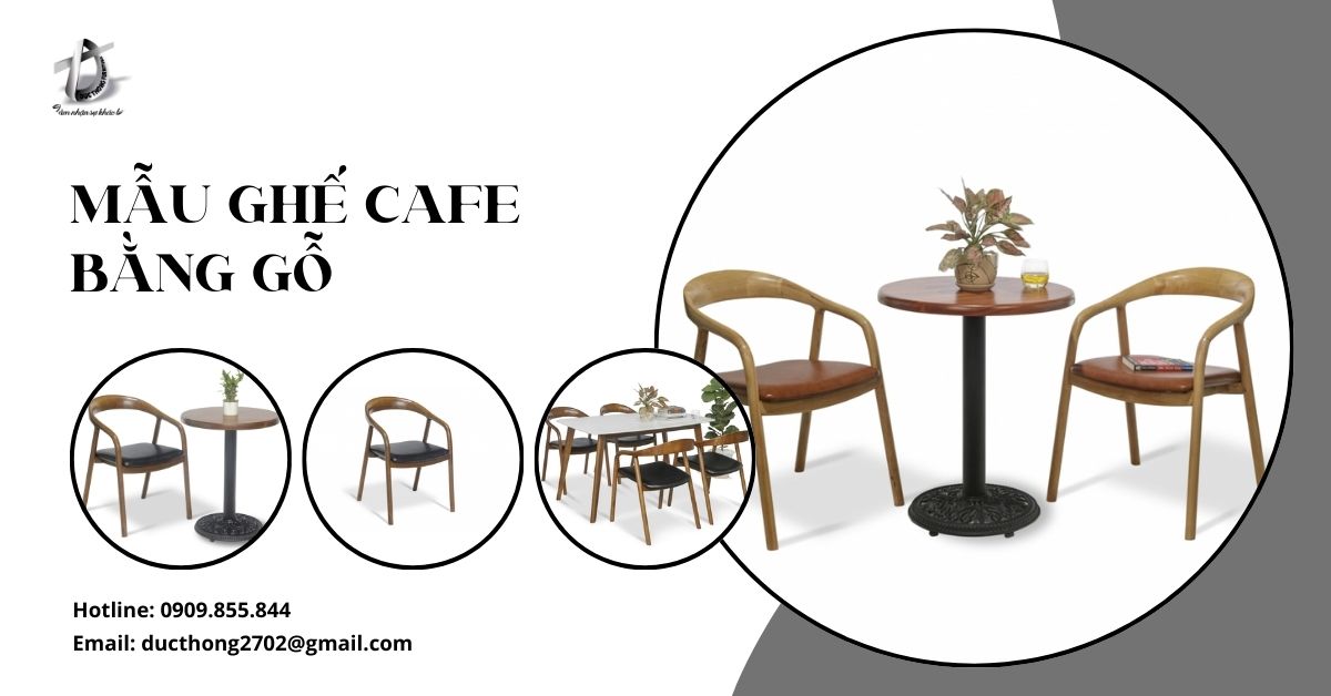 mẫu ghế cafe bằng gỗ