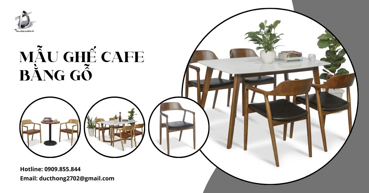 mẫu ghế cafe bằng gỗ