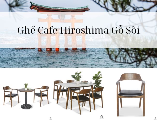 Ghế cafe Hiroshima gỗ sồi