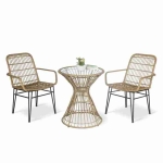 hình ảnh chi tiết Bàn Ghế Cafe Sân Vườn Đan Mây BGD03Vang