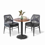 hình ảnh chi tiết Bộ Bàn Ghế Cafe Đan Dây Dù BGDD04XAM