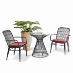 hình ảnh chi tiết Bộ Ghế Cafe Đan Tay Cao Đen BGDV910DEN